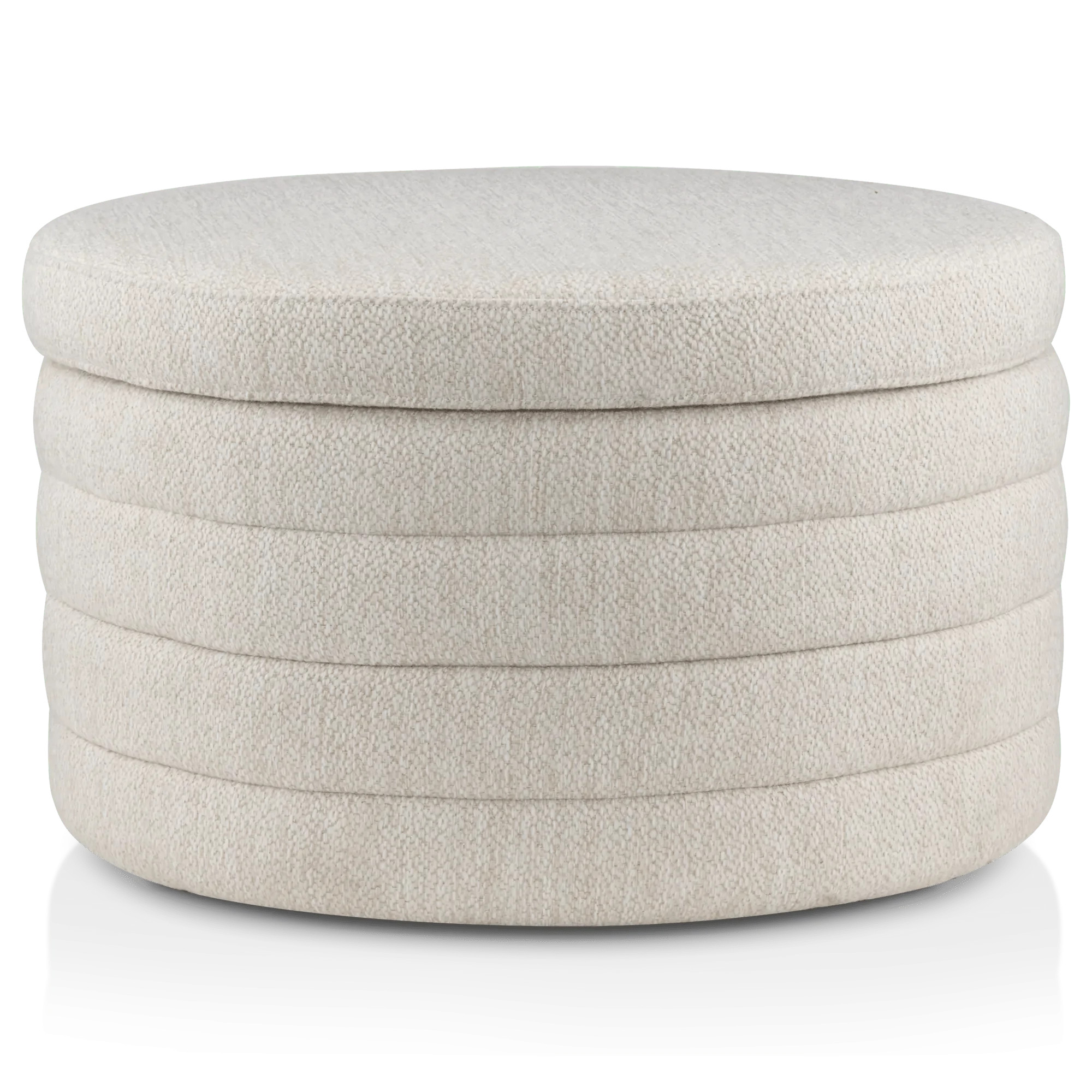 Bouclair Oatmeal Round Storage Fabric Ottoman | Walmart (CA)