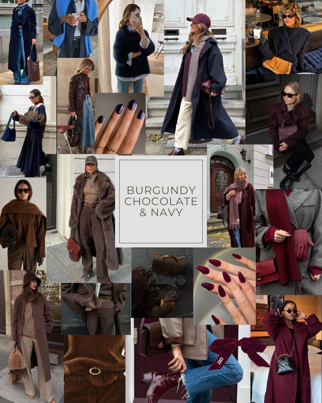 Winter 26 outfit inspo for when you don’t know what to wear- BURGUNDY, CHOCOLATE & NAVY

Trends come and go, but rich, moody tones like burgundy, chocolate brown, and navy have always had a place in a well-built winter wardrobe. What makes them feel especially relevant right now is how they’re being styled — in tonal looks, elevated textures, and relaxed silhouettes that feel modern without chasing trends.

These shades are a softer, more interesting alternative to black while still being just as versatile. They add depth, warmth, and polish to winter outfits, making even the simplest pieces feel intentional.

Here are some handpicked items that will add to your winter wardrobe! 




.
.
.
.
Winter outfit ideas, winter 2026 fashion trends, winter style, winter fashion



#LTKSeasonal #LTKOver40 #LTKootd
