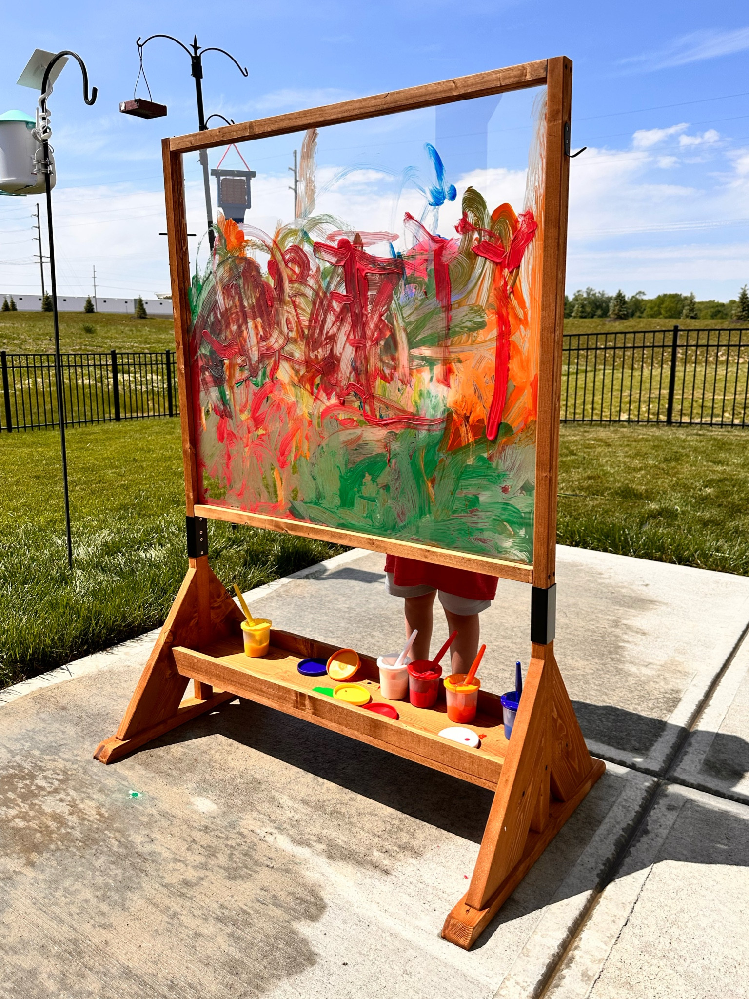 Outdoor washable easel with washable paints ☀️🎨 

#LTKkids #LTKSeasonal #LTKfamily