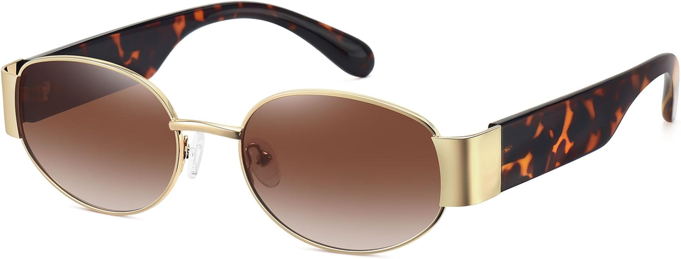 Retro Oval Sunglasses for Women Men Trendy Shades Sun Glasses Plastic Frame UV400 Protection | Amazon (US)