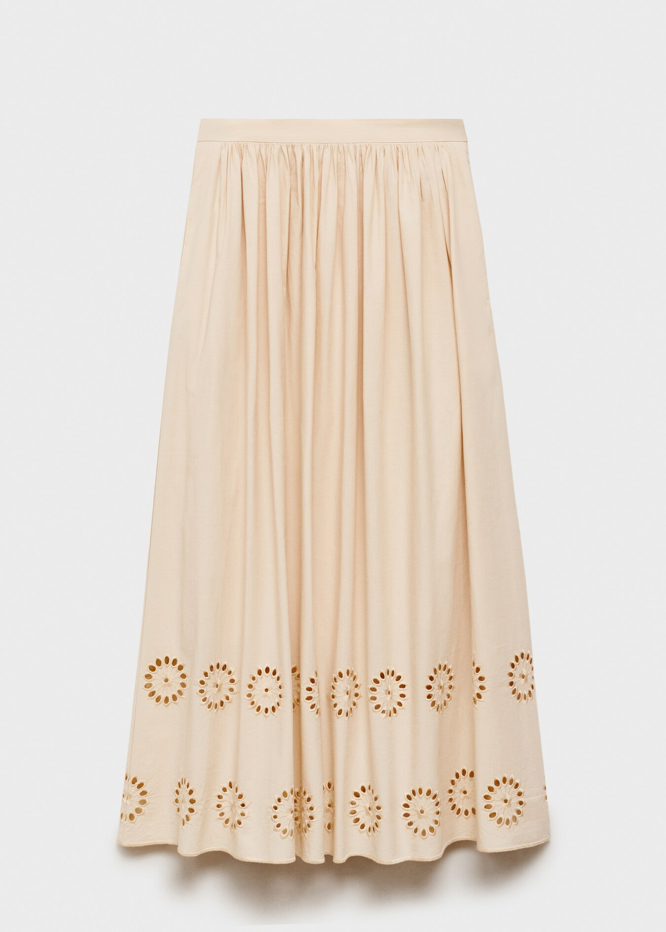 Cotton skirt with embroidered hem - Women | MANGO USA | Mango (US/MX/AU)