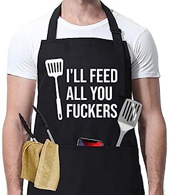 I'll Feed All You - Funny Aprons for Men, Women with 3 Pockets - Dad Gifts, Gifts for Men - Birth... | Amazon (US)