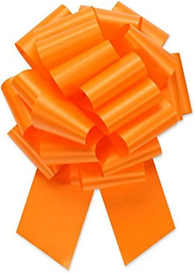 Berwick Offray 2.5'' Wide Ribbon Pull Bow, 8'' Diameter with 20 Loops, Tropical Orange | Amazon (US)