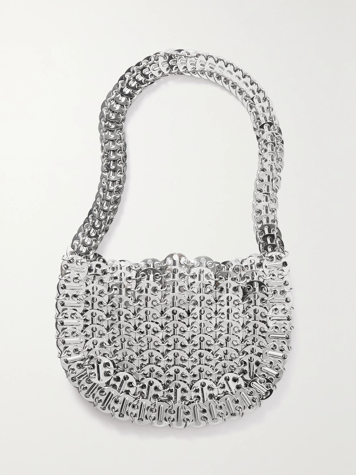 RABANNE - 1969 Moon Chainmail Shoulder Bag - Silver | NET-A-PORTER (US)