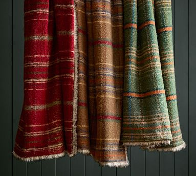 Woodrow Plaid Faux Fur Throw | Pottery Barn (US)