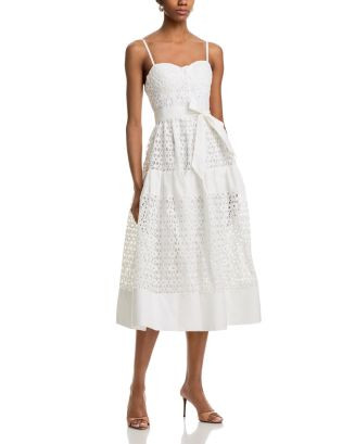 AQUA Eyelet Midi Dress - Exclusive   | Bloomingdale's Women | Bloomingdale's (US)