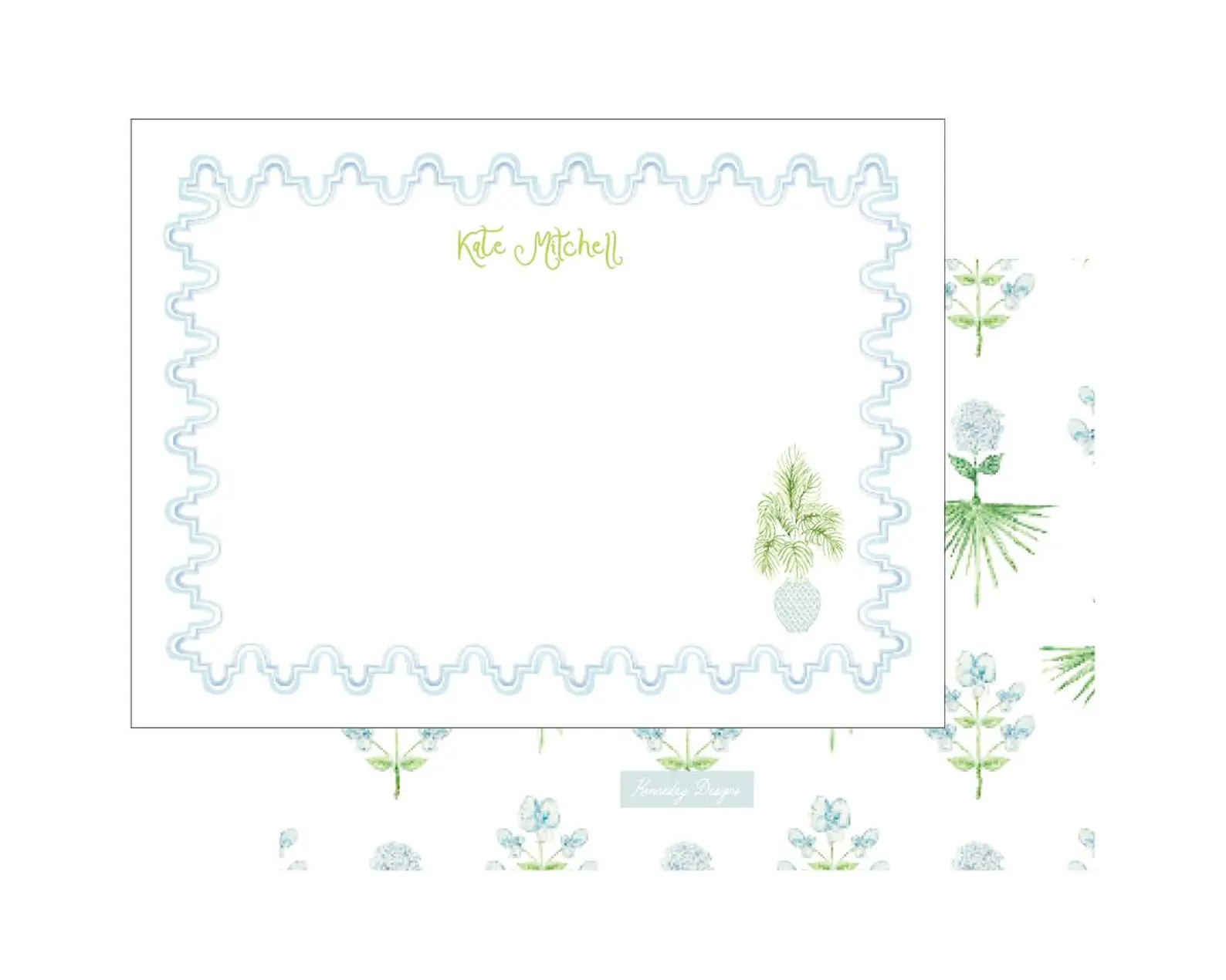 Blue Floral Personalized Stationery Set: Custom Thank You Notecards - Etsy | Etsy (US)