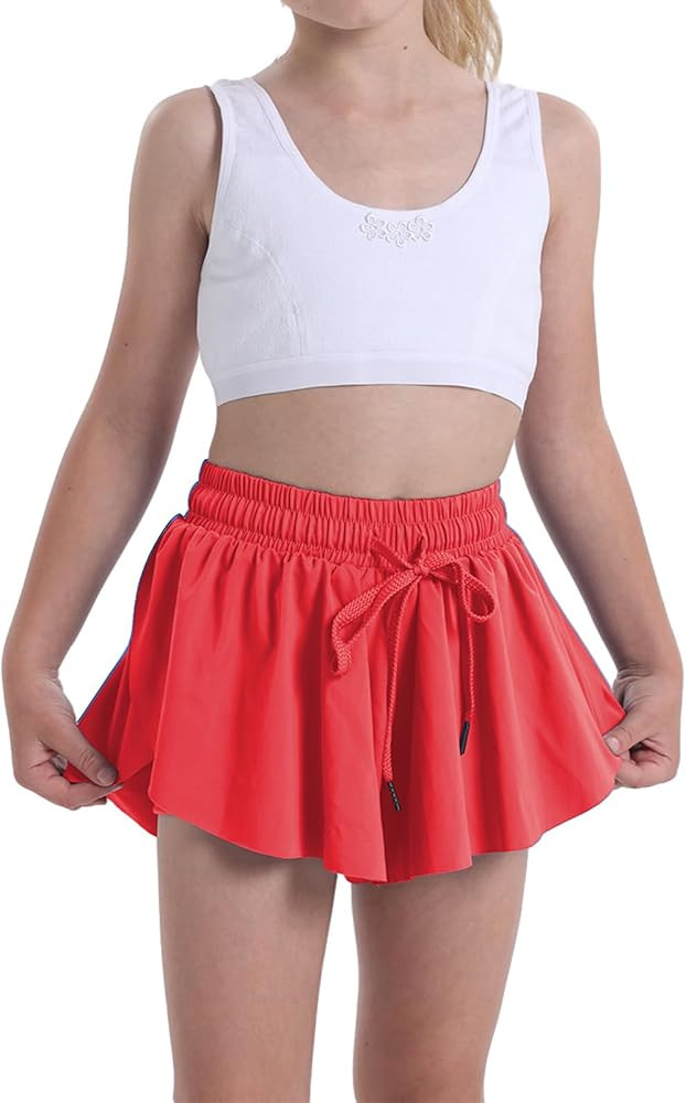 Flowy Shorts for Teen Girls Athletic Gym Running Biker Shorts Preppy Youth Butterfly Shorts | Amazon (US)