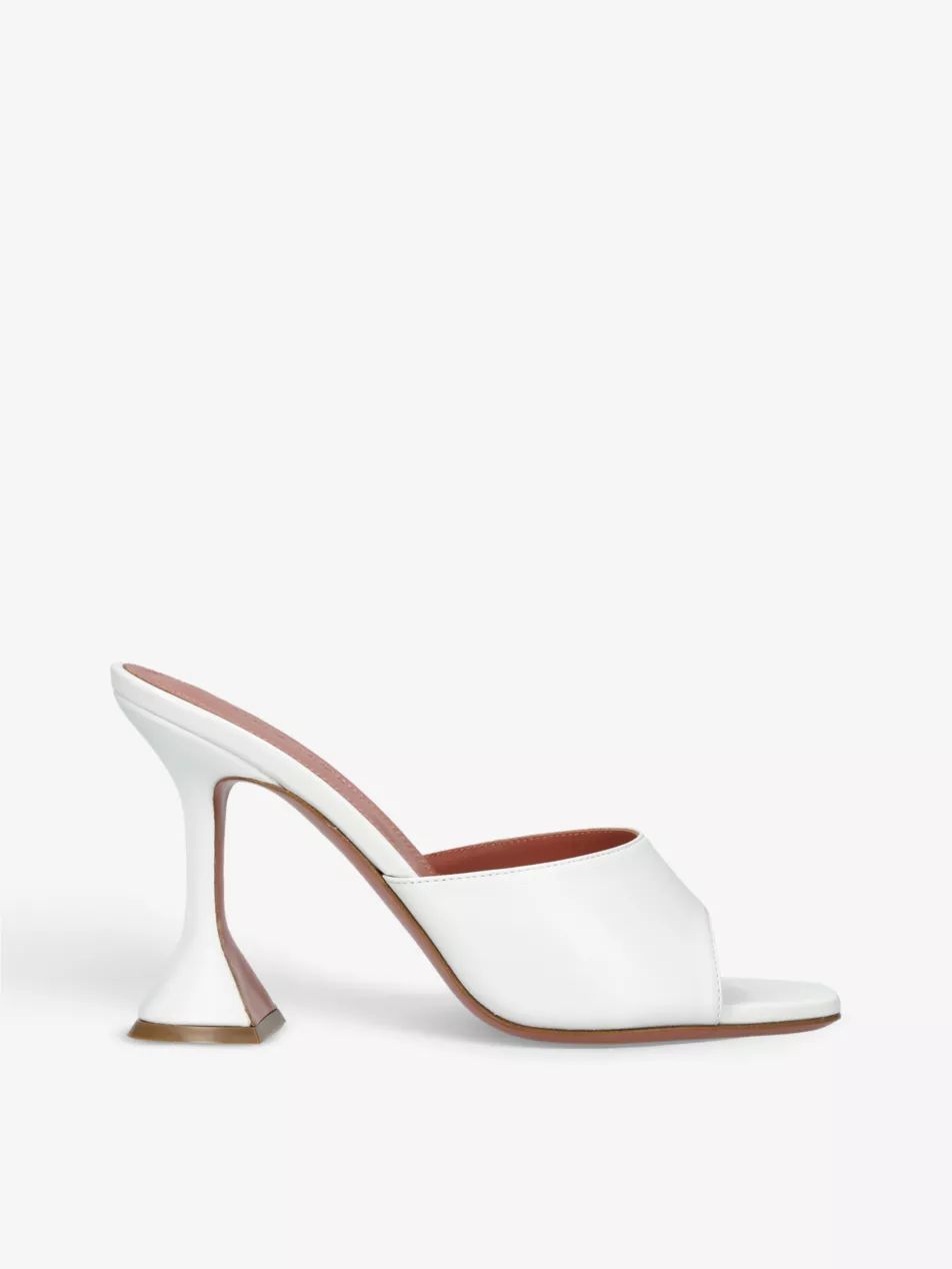 Lupita brand-logo leather heeled courts | Selfridges