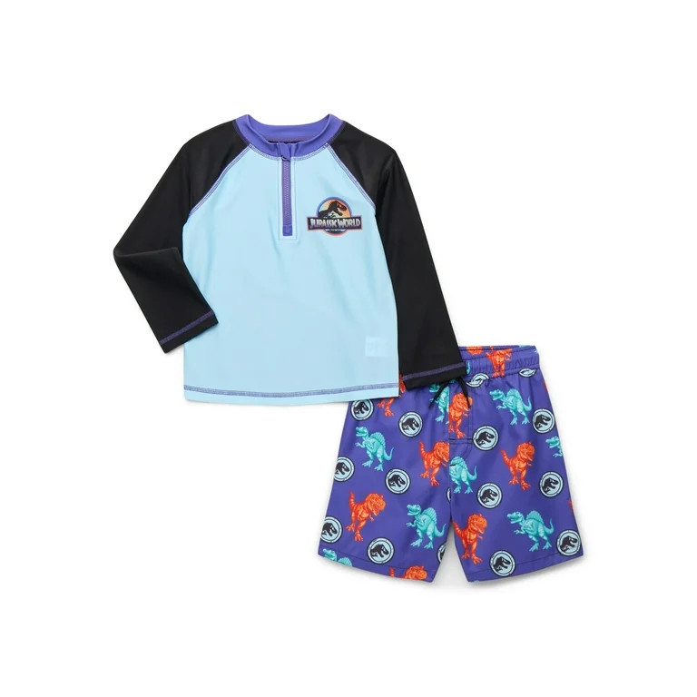 Character Toddler Boy Zip Rash Guard and Swim Shorts Set, 2-Piece, Sizes 12M-5T | Walmart (US)