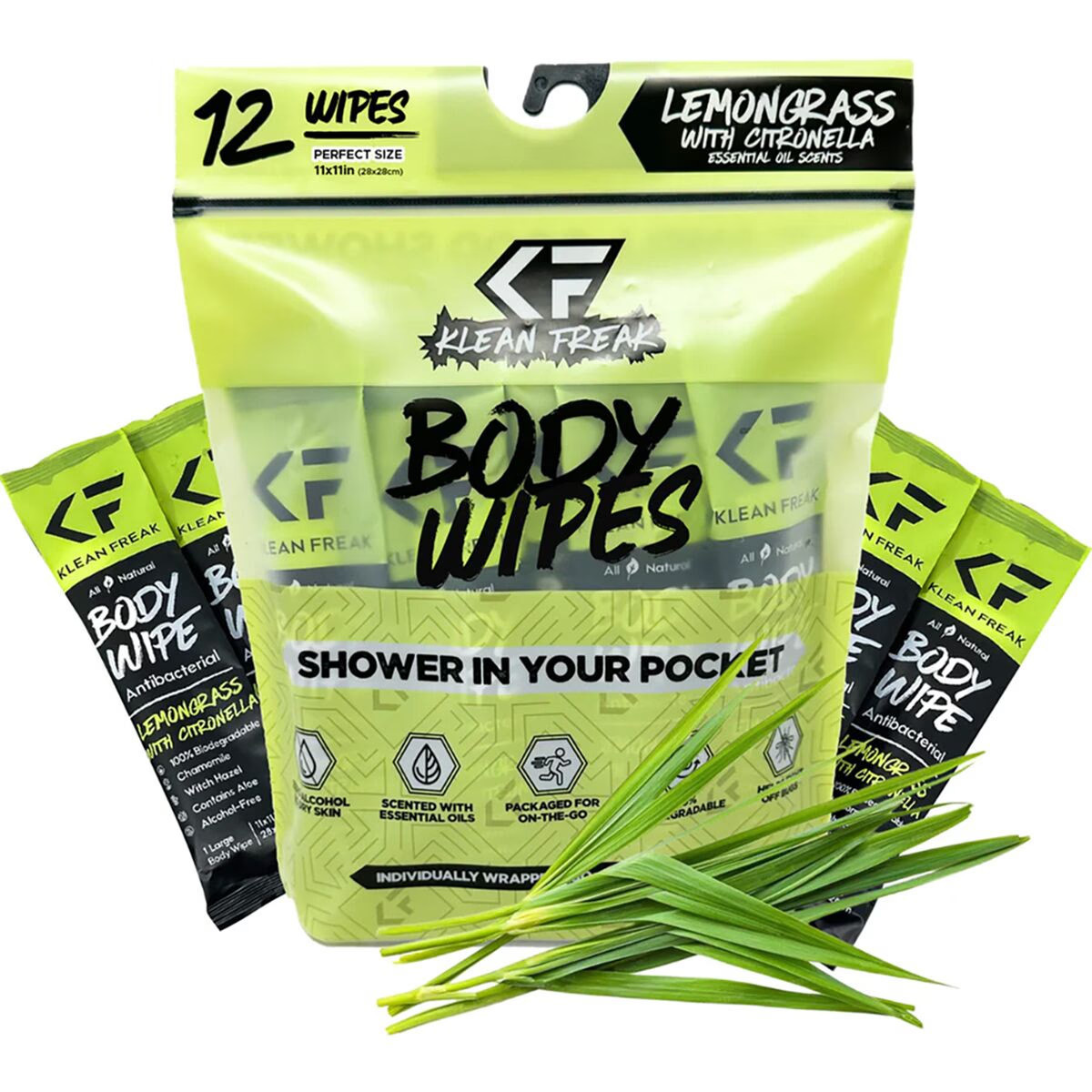 Klean Freak Body Wipes - 12-Pack Lemongrass/Citronella, 12-Pack, One Size | Backcountry