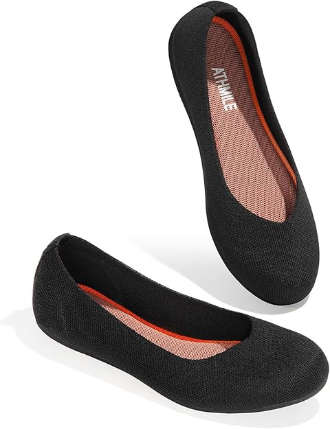 ATHMILE Women's Flat Ballet Shoes Knit Flat Shoes for Women Round Toe Slip on Women Flats for Dre... | Amazon (US)