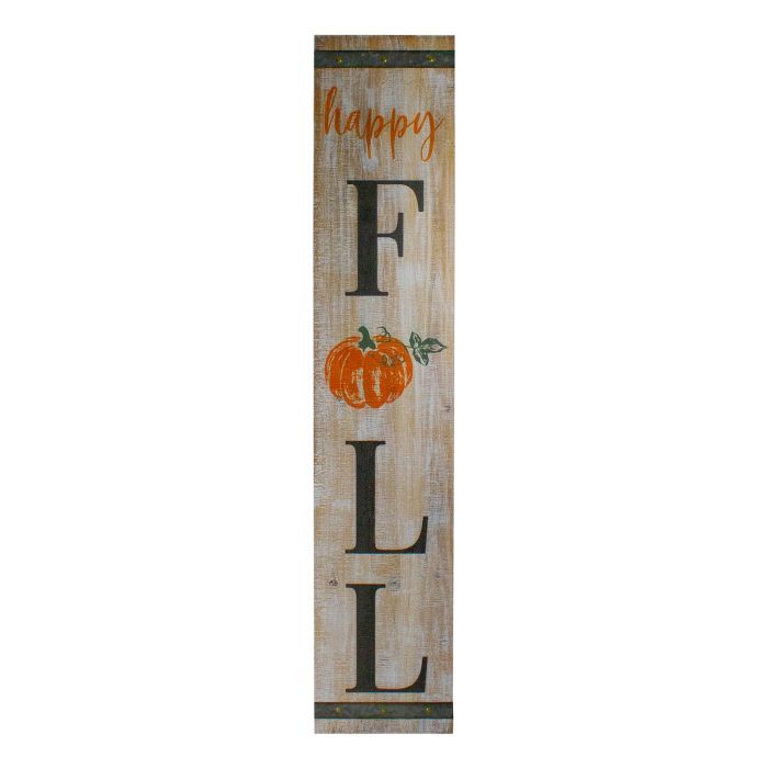 Northlight 48" Orange and Black Wooden "Happy Fall" Wall Sign | Target