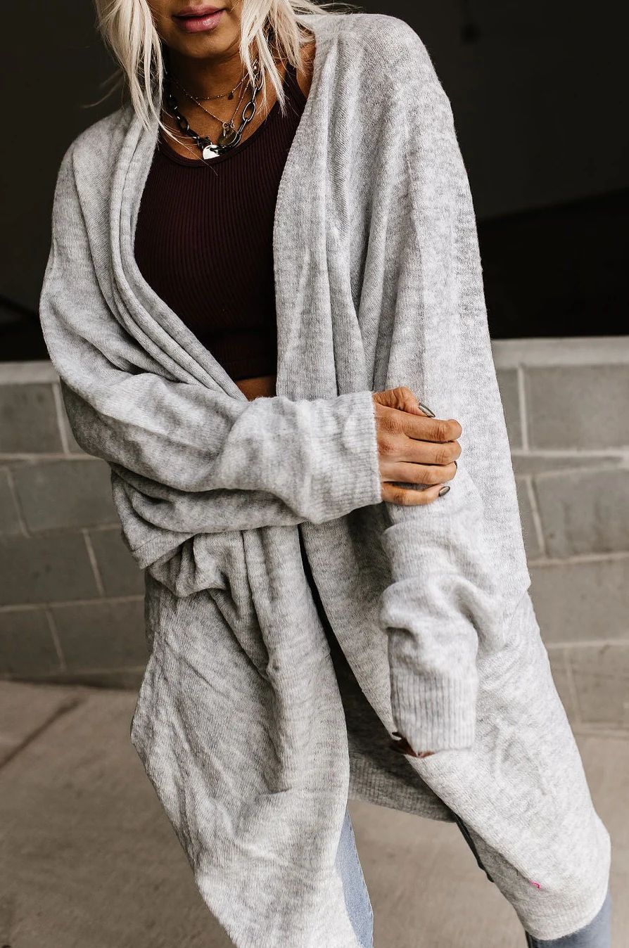 Lucy Cozy Cardigan - Silver | Mindy Mae's Market