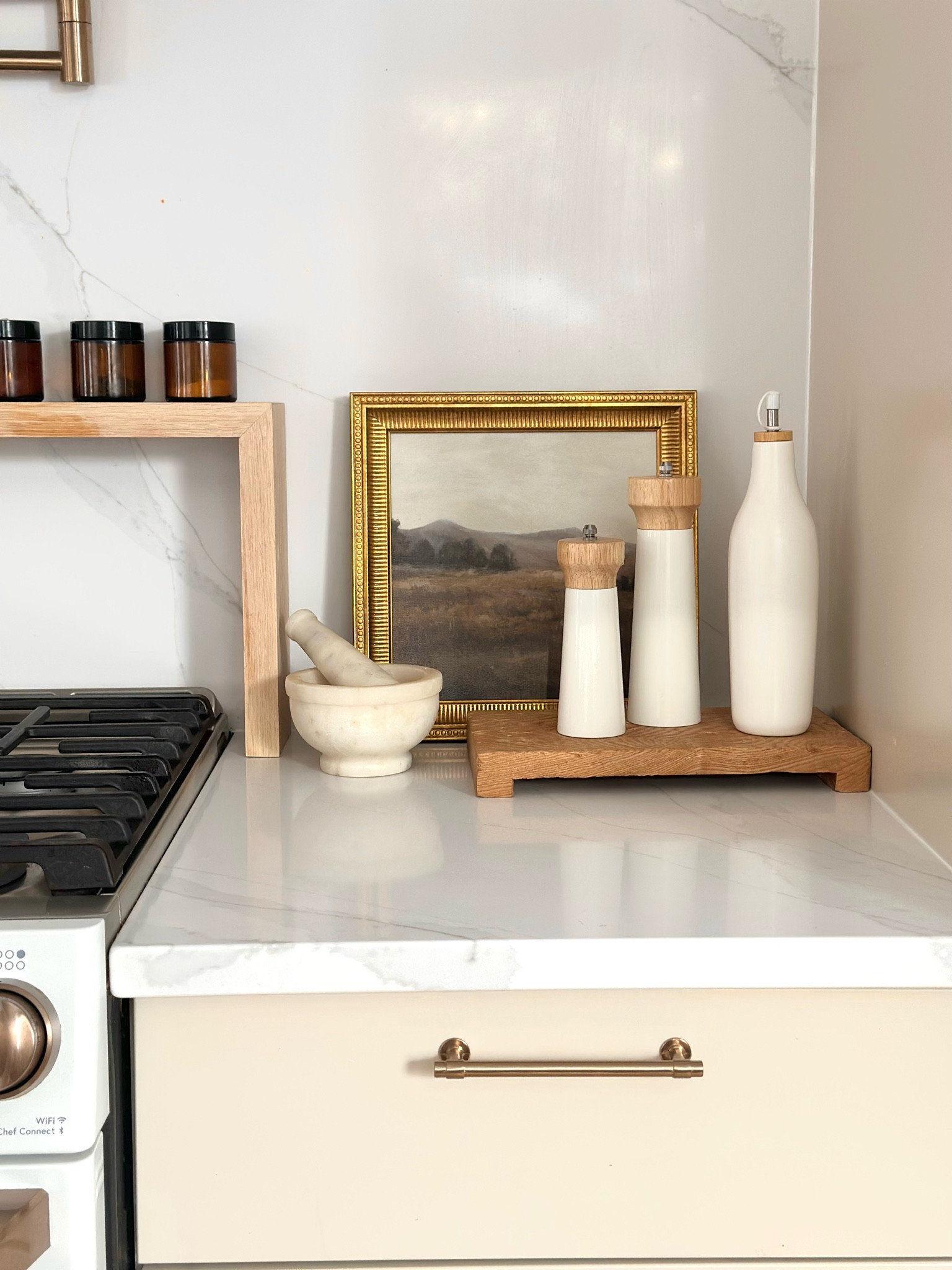 Simple kitchen decor, countertop decor, spice rack aesthetic kitchen 

#LTKhome