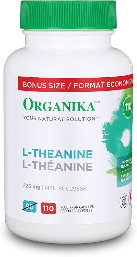 Organika L-Theanine Bonus Size 110 vcaps-Relaxation Promotion, Stress Support, Pure Natural Sourc... | Amazon (CA)