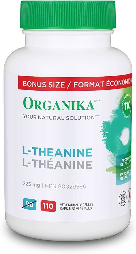 Organika L-Theanine Bonus Size 110 vcaps-Relaxation Promotion, Stress Support, Pure Natural Sourc... | Amazon (CA)