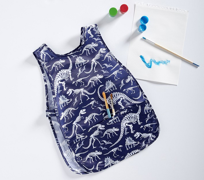 Navy Dino Bones Art Smock | Pottery Barn Kids
