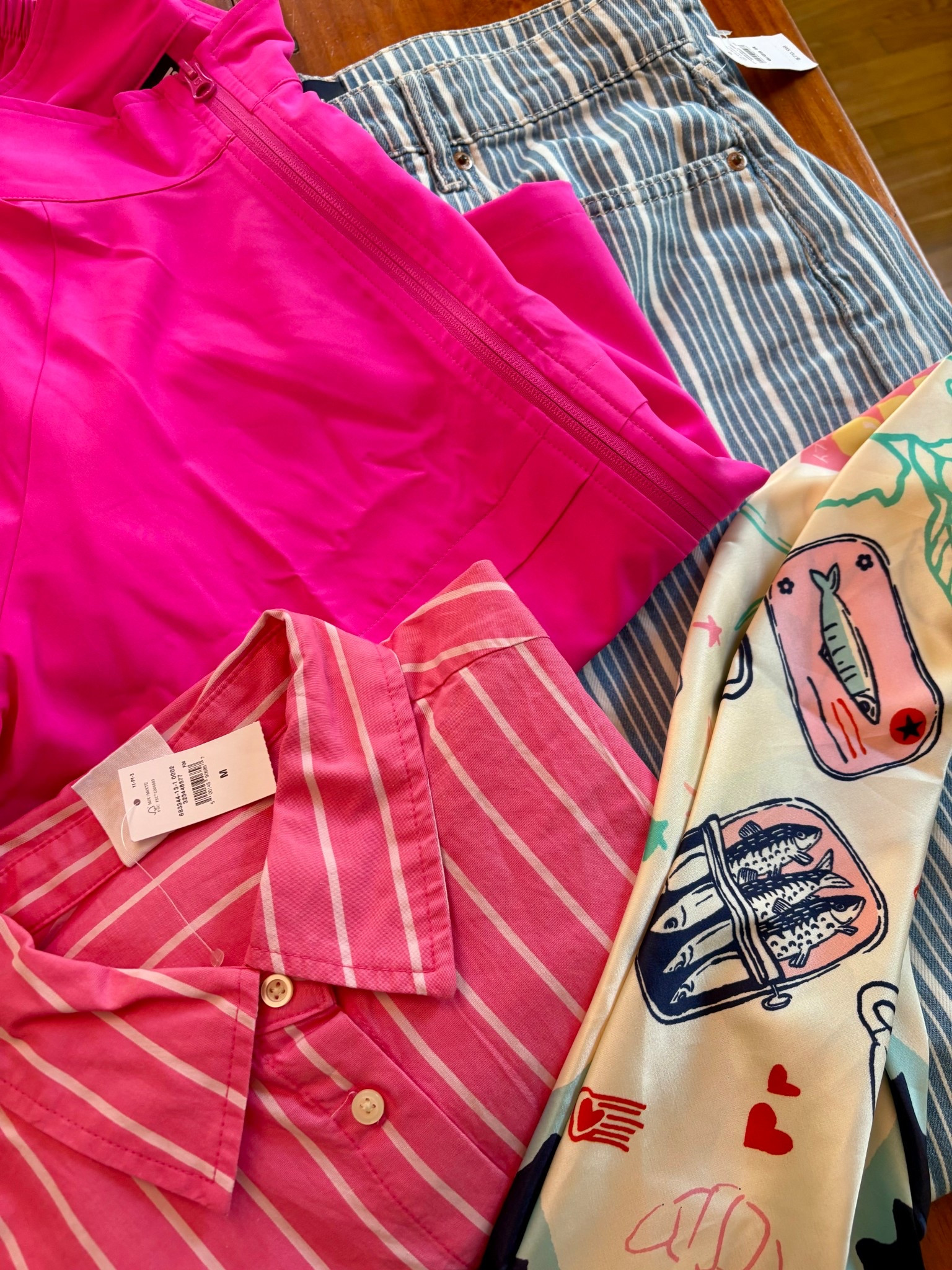 Half of my recent Gap/Old Navy/ Gap Factory order is here and I'm obsessed! I can't wait to share it all! 

Matching set. Pink stripe button up. Silk bandana. Stripe wide leg jeans  

#LTKmomlife #LTKSpringSale #LTKSaleAlert