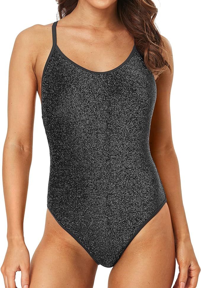 SOCIALA Womens Sexy Open Back One Piece Swimsuits Padded Monokinis Bathing Suits Swimwear | Amazon (US)