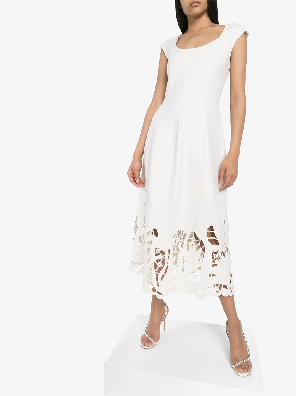 lace hem sleeveless dress | Farfetch (US)
