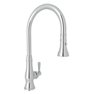 ROHL Patrizia Single Handle Pull Down Sprayer Kitchen Faucet in Polished Chrome A3420LMAPC-2 - Th... | The Home Depot