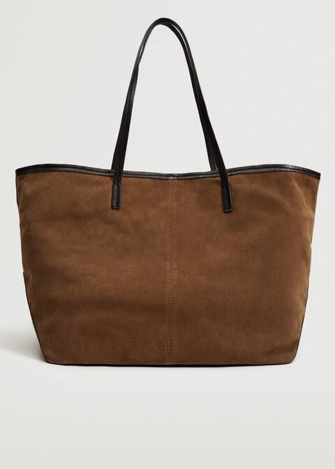 Leather shopper bag | MANGO (US)