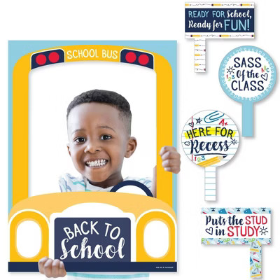 Big Dot of Happiness Back to School - 1st Day of School Classroom Decorations & Selfie Photo Booth Picture Frame & Props - Printed on Sturdy Material | Target