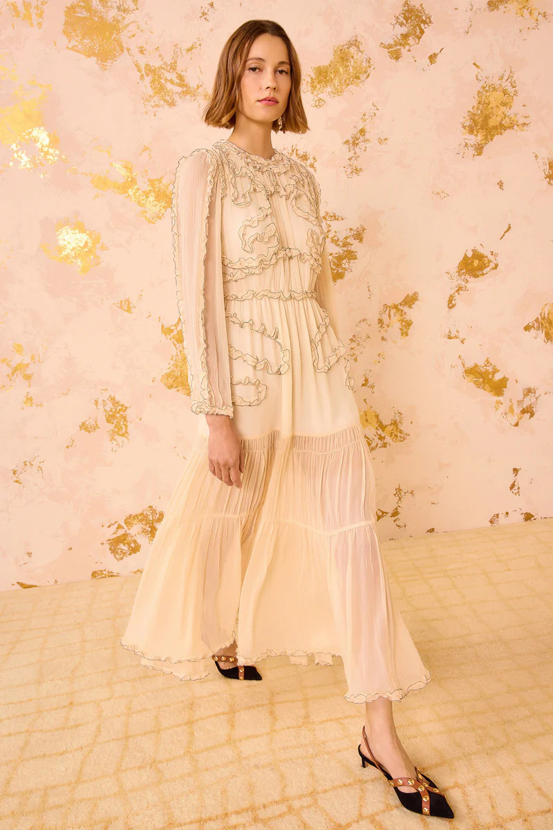 Iona Silk Long Dress - Chantilly | Ulla Johnson