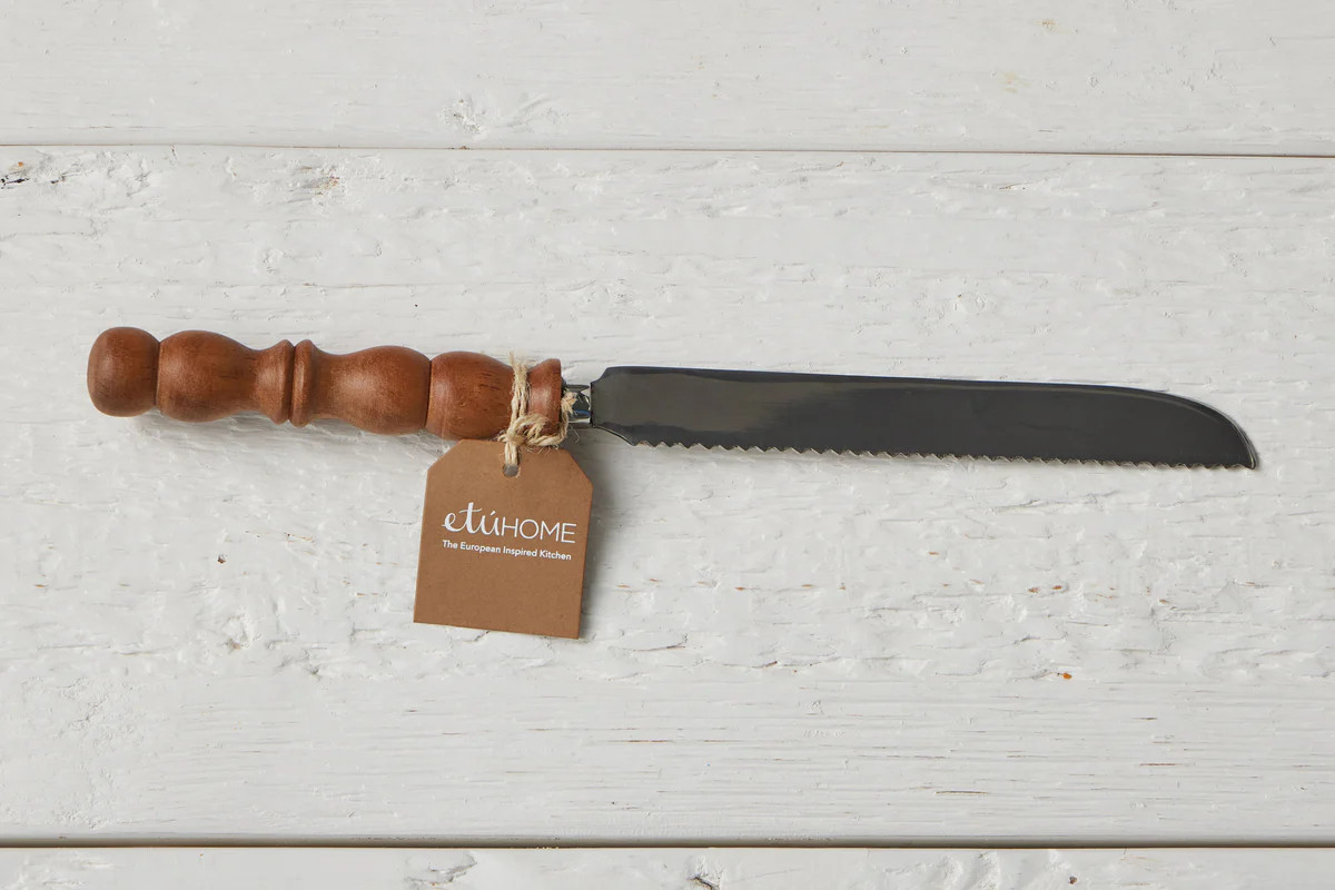 Serrated Bread Knife, Wood Handle | etúHOME