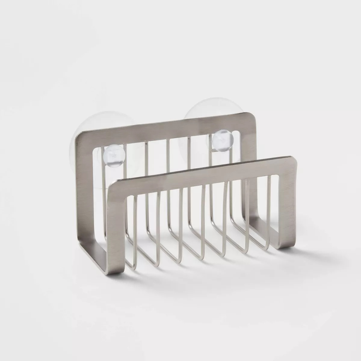 Small Stainless Steel Suction Sink Caddy Silver - Brightroom™: Sponge Holder for Kitchen Organi... | Target