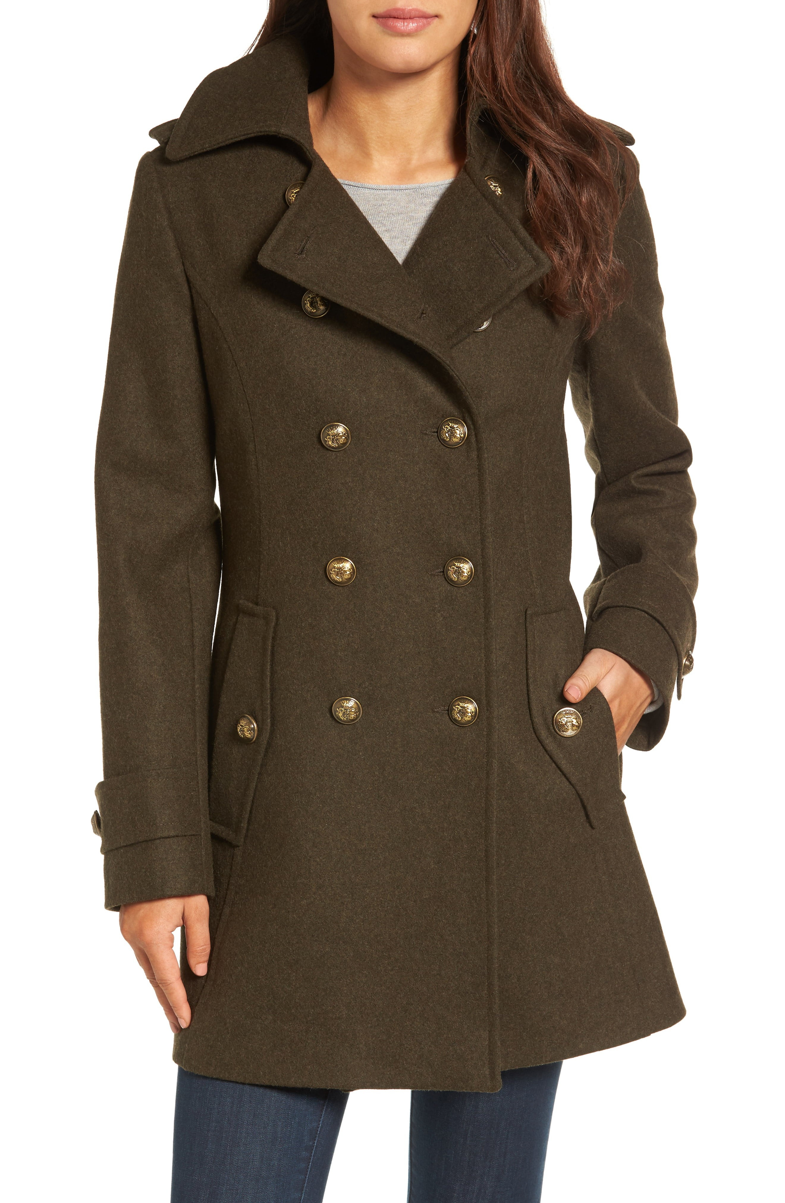 Wool Blend Skirted Military Coat | Nordstrom