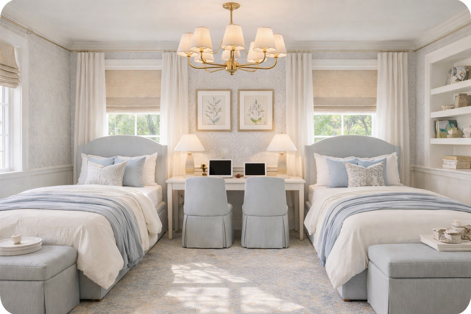 Soft blue shared bedroom inspo 


#LTKHome