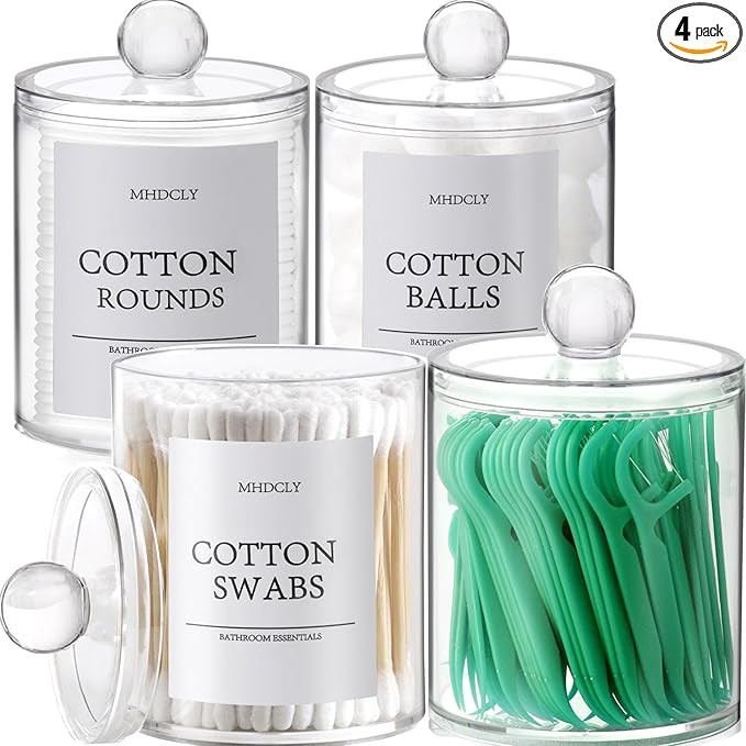 Bathroom Organizers and Storage,4 Pack Bathroom Accessories,Bathroom Decor,Home Decor,Bathroom St... | Amazon (US)