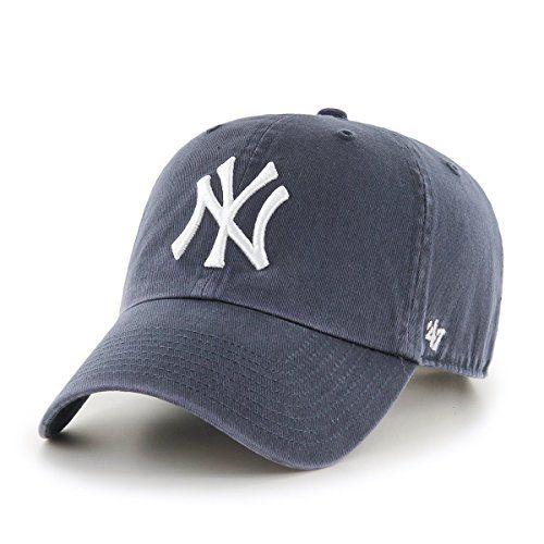 47 Brand New York Yankees Clean Up MLB Dad Hat Cap Charcoal/White, One Size | Amazon (US)