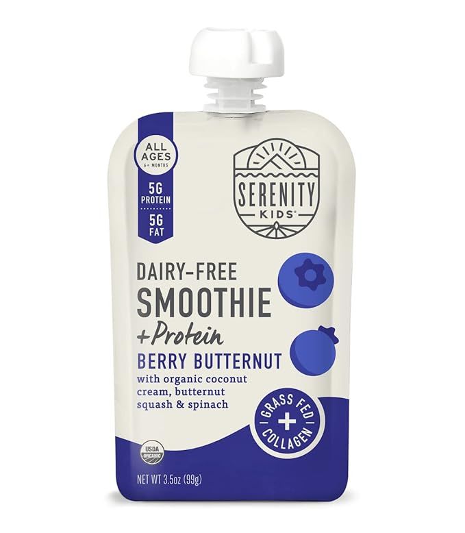 Serenity Kids 6+ Months Dairy-Free Smoothie Baby Food | USDA Organic | Grass Fed Collagen Protein... | Amazon (US)