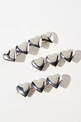Metal Heart Hair Clips, Set of 3 | Anthropologie (US)
