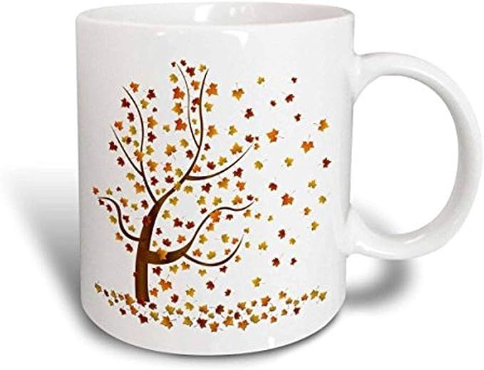 3dRose mug_62989_5"Fall Tree with Leaves" Two Tone Red Mug, 11 oz, Multicolor | Amazon (US)