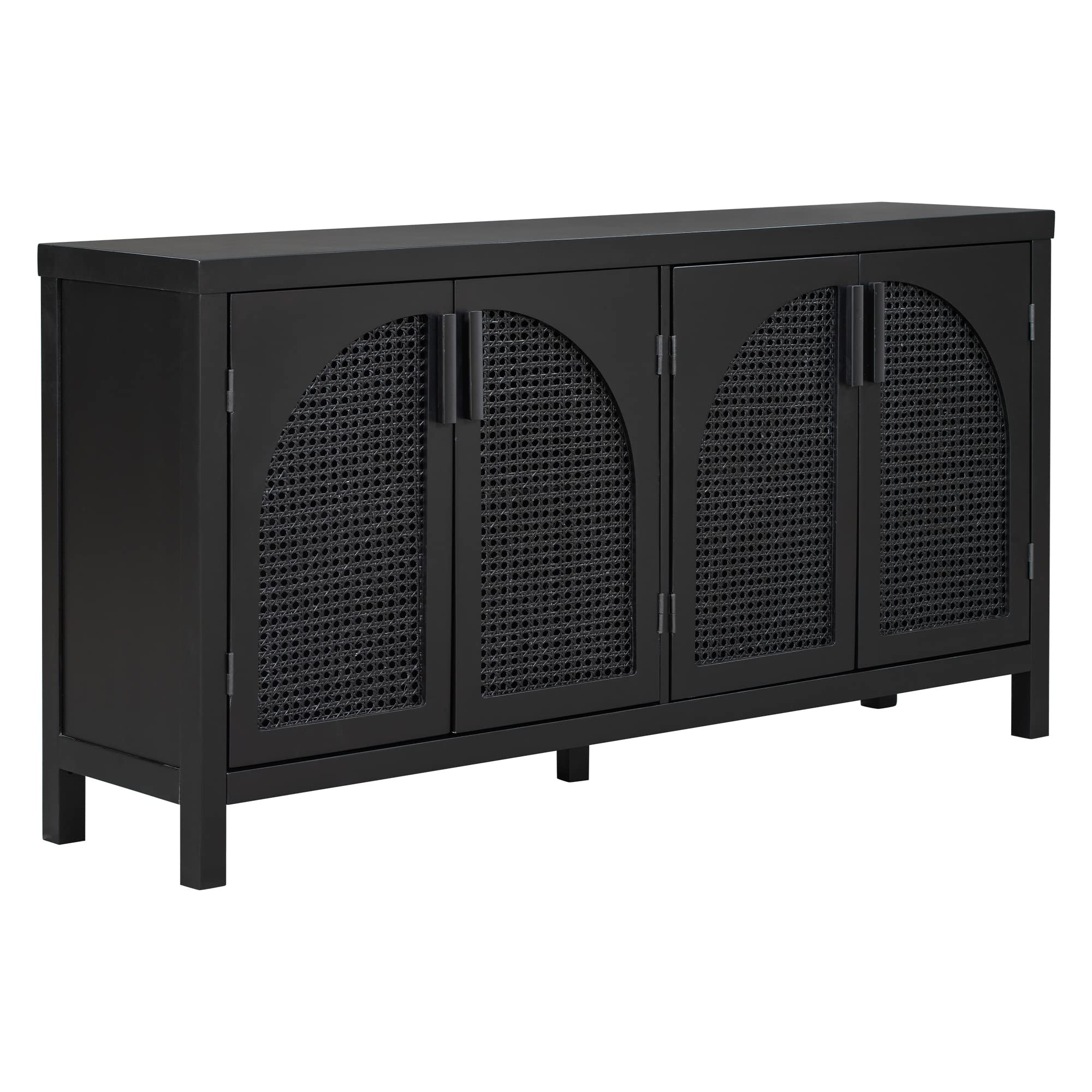 Buffet Sideboard Cabinets with Artificial Rattan Door, Metal Handles, Modern Luxury Freestanding ... | Amazon (US)