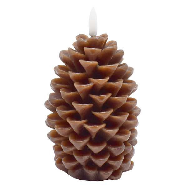 Led Pinecone Shaped Candle, Brown, Wax, sold by At Home | At Home