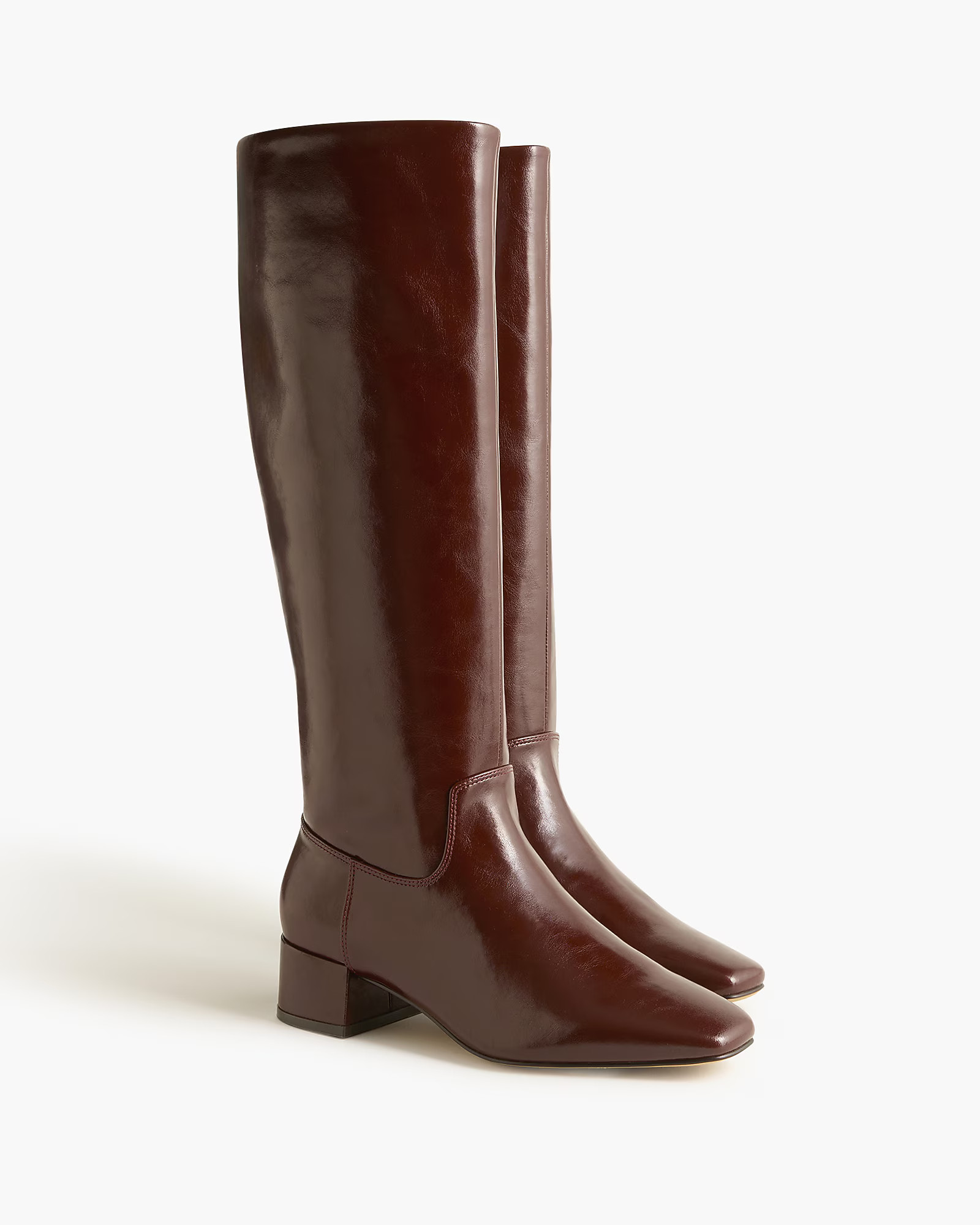 Square-toe tall leather boots | J.Crew Factory