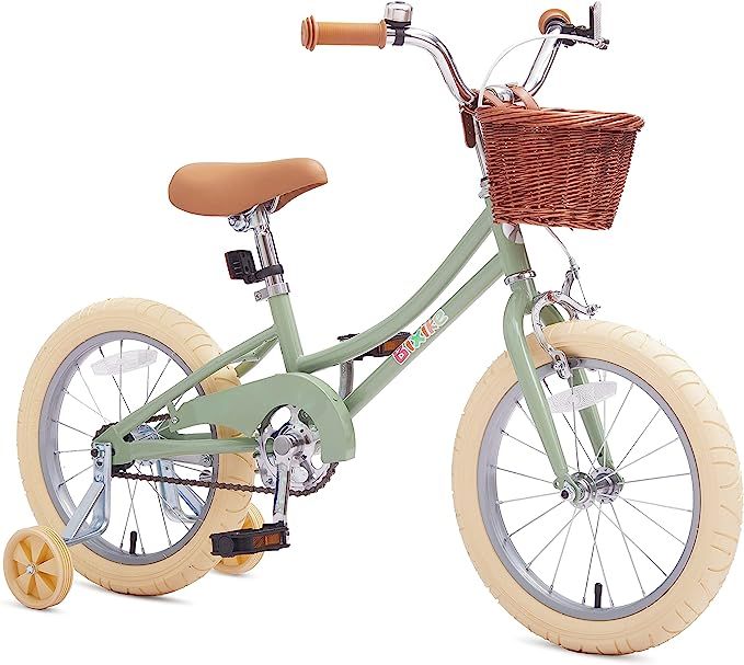 Bixike Retro Design Girls Bike with Basket for 4-13 Years Old Kids, 16 Inch Kid Bicycle for Girls... | Amazon (US)