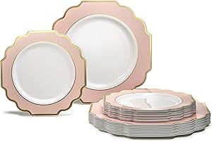 " OCCASIONS " 50 Plates Pack (25 Guests)-Heavyweight Wedding Party Disposable Plastic Plate Set -... | Amazon (US)