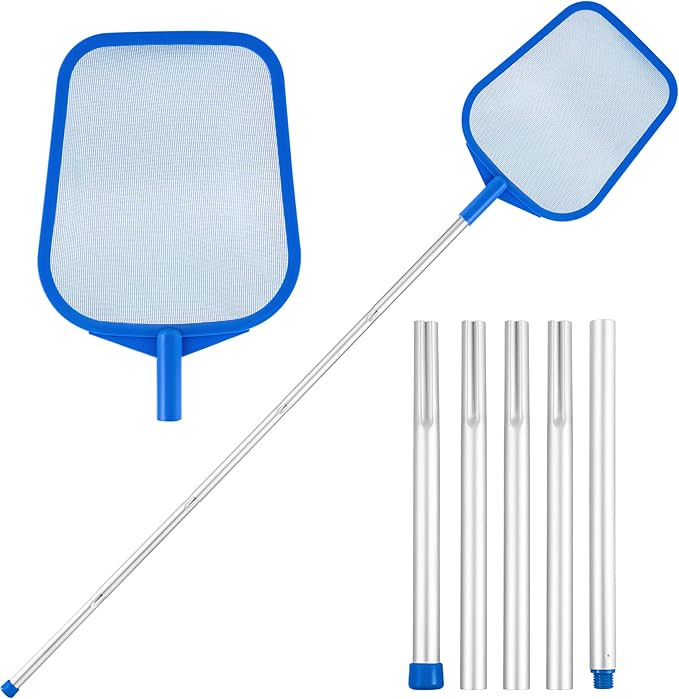 Pool Net - Pool Skimmer Net with 5 Section Detachable Poles, 22.2''- 59.1'', Skimmer Net with Fin... | Amazon (US)