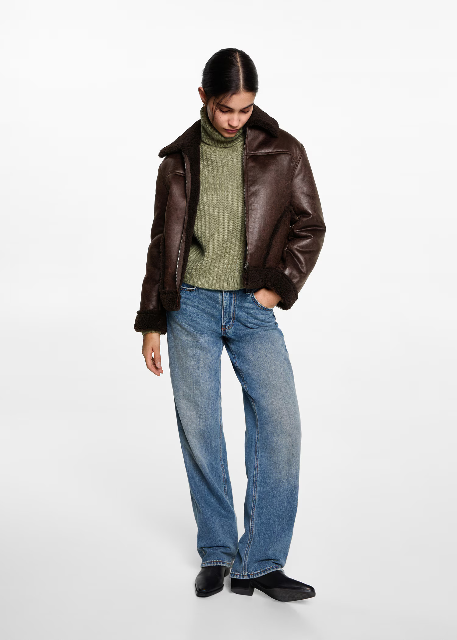 Sheepskin-effect jacket - Teen | MANGO USA | Mango (US/MX/AU)