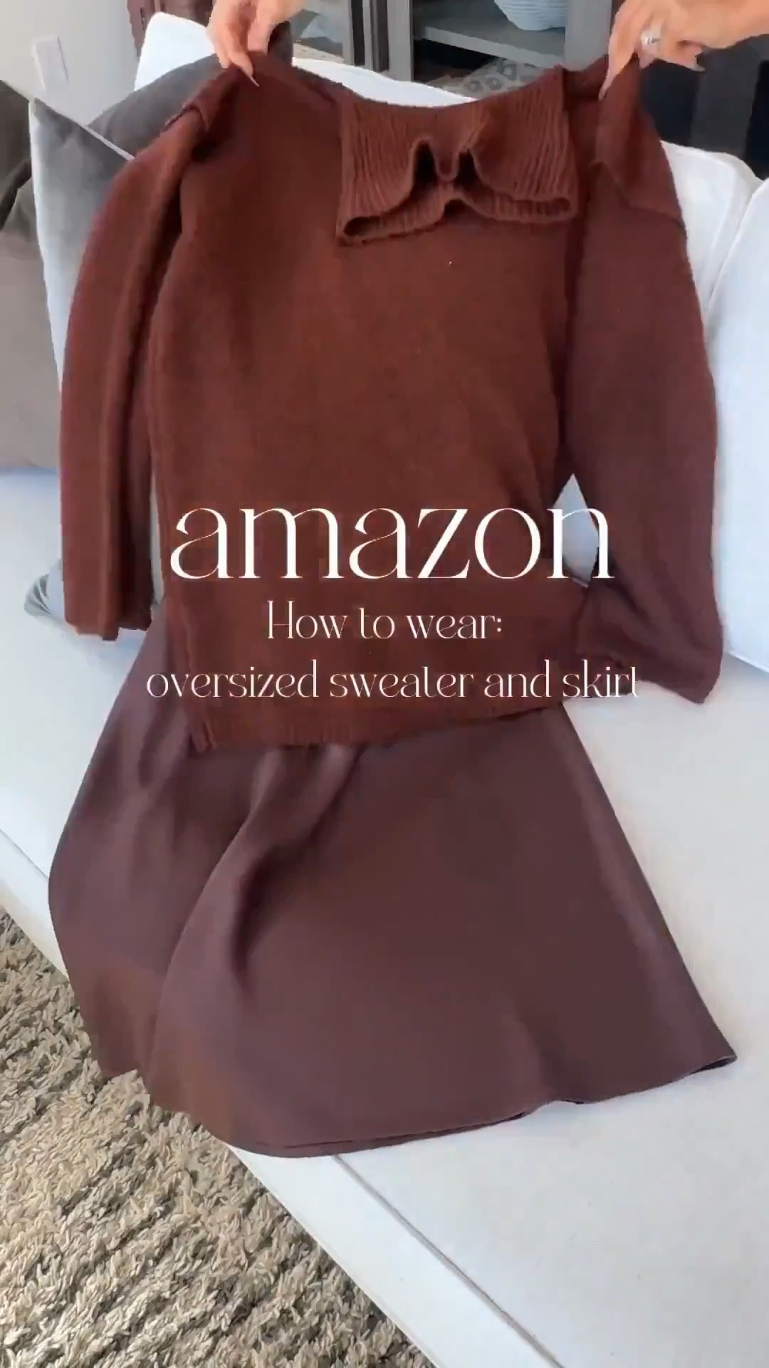 Monochromatic skirt with oversized sweater hack, how to outfit hack
All amazon
Sweater sz small
Skirt xs 
Boots tts linking similar 

#LTKOver40 #LTKSeasonal #LTKootd