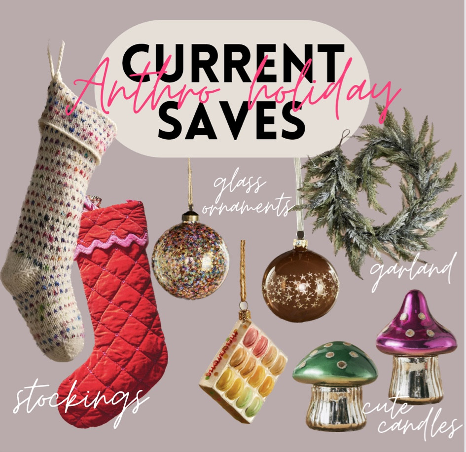 Some Anthro holiday saves! Happy Monday!
Anthro holiday, anthro Christmas, ornaments, garland, knit stocking, velvet stocking, mushroom candle, glass

#LTKGiftGuide #LTKHoliday #LTKSeasonal