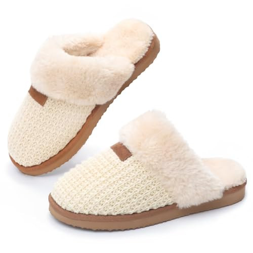 OOW Cozy House Slippers for Women with Memory Foam Soft Warm Fuzzy Slippers Women House Womens Slipper Shoes for Indoor | Amazon (US)