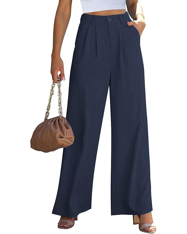GRAPENT Wide Leg Pants for Women Work Business Casual High Waisted Dressy Pants Flowy Trousers Of... | Amazon (US)
