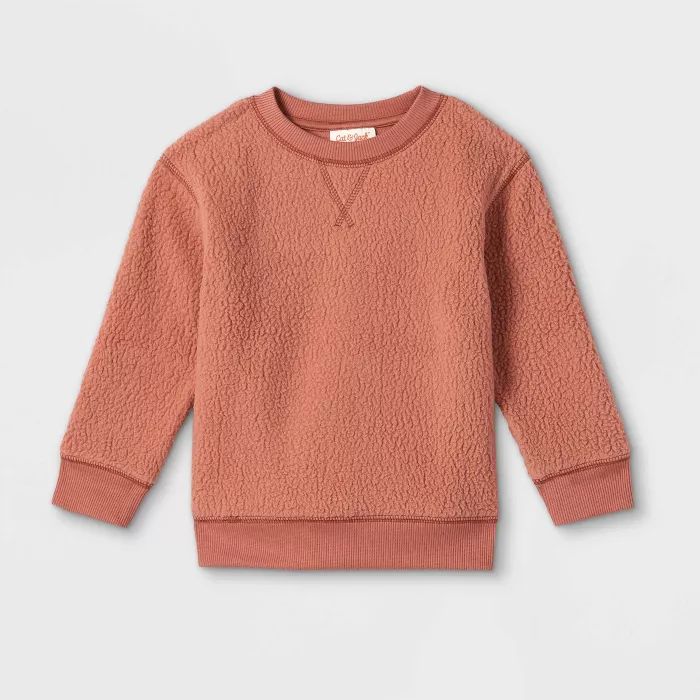Toddler Fleece Pullover Sweatshirt - Cat &#38; Jack&#8482; Brown 2T | Target